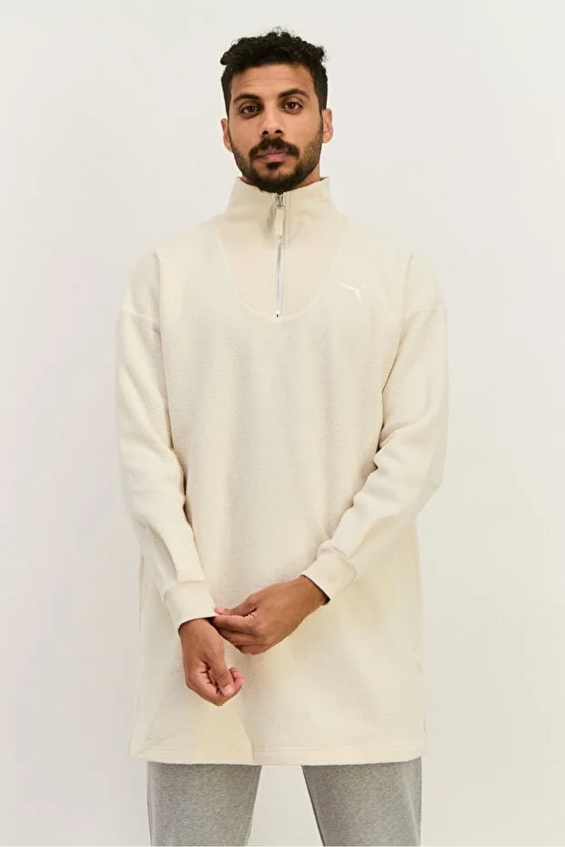 Puma Men Relaxed Fit Long Sleeve Outdoor Sweatshirt, Beige