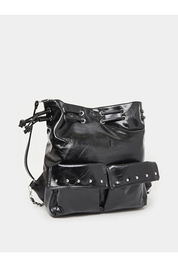 Styli Studded Pocket Drawstring Backpack