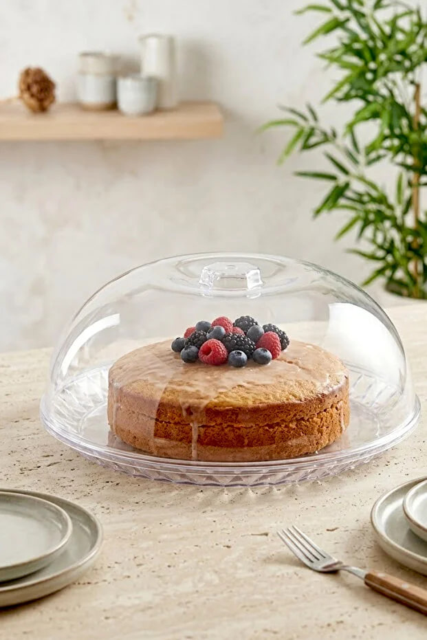 Kitchen Life Round Prism, Multi-Purpose Cake and Pastry Storage Container with Lid