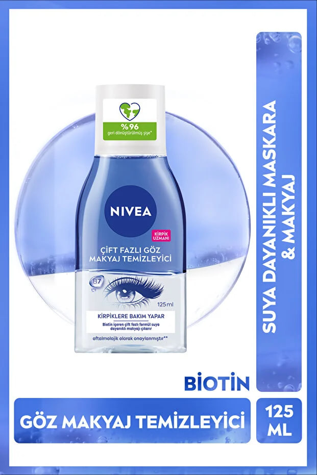 Watsons NIVEA Dual-Phase Eye Makeup Remover 125 ml, Biotin, Eyelash Care, Waterproof Mascara and Makeup Remover