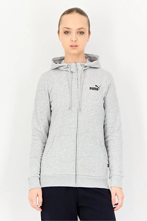 Puma Women Sportswear Fit Long Sleeve Outdoor Hoodie, Light Grey