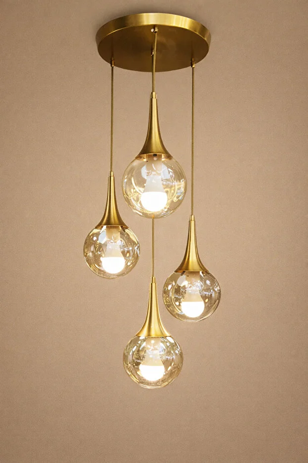 MINIMAL E-COMMERCE AND INFORMATION TECHNOLOGIES  Rains Gold Chrome QUAD 4-Piece Honey Yellow Glass