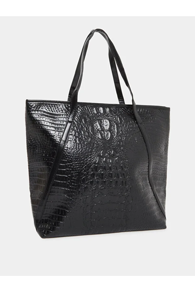 Styli Animal Textured Shoulder Bag with Zip Closure