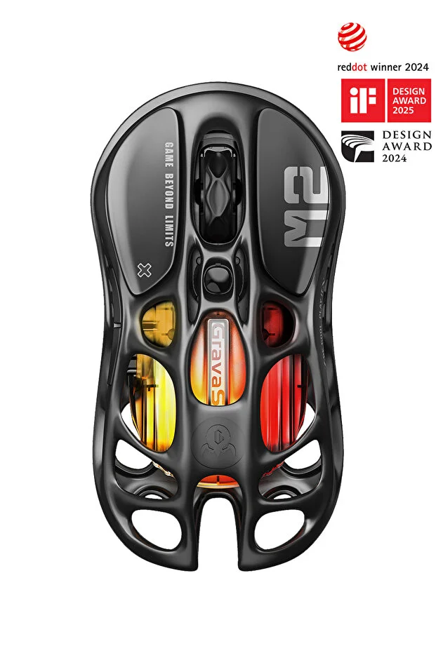 Gravastar Mercury m2 rgb 26k dpi optical gaming mouse, wireless, programmable 5 buttons, black