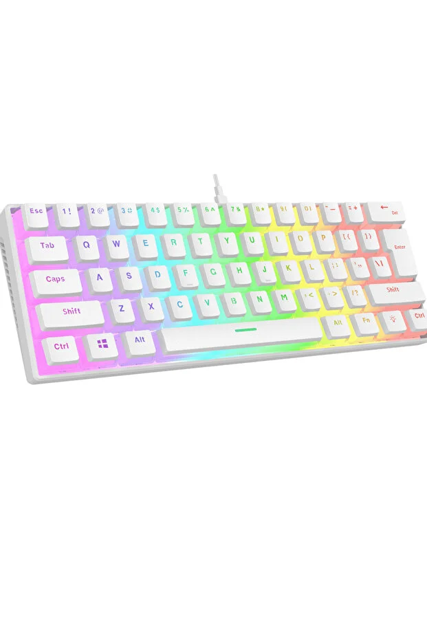 Rampage Radiant K11 Mechanical Keyboard Type-C Connection Rgb Pudding Key Blue Switch Mini Us Gaming