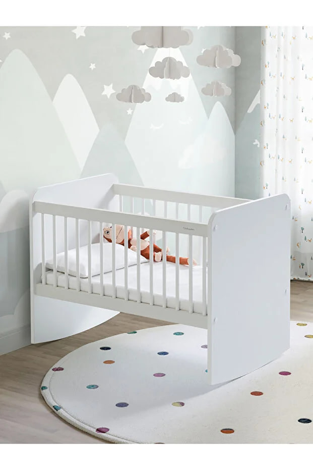 Babywhen Wooden Rocking Baby Crib 50X90 cm