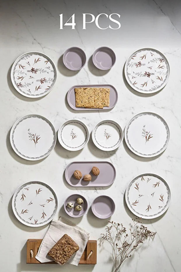 Kitchen Life Bahar Dalı Breakfast Set-Luxury Breakfast Presentation Set Plate