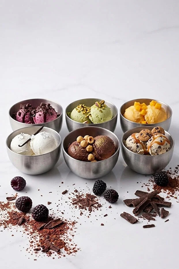 Kitchen Life 6-Piece Stainless Steel Tableware Presentation Breakfast Stainless Steel Snack Bowl