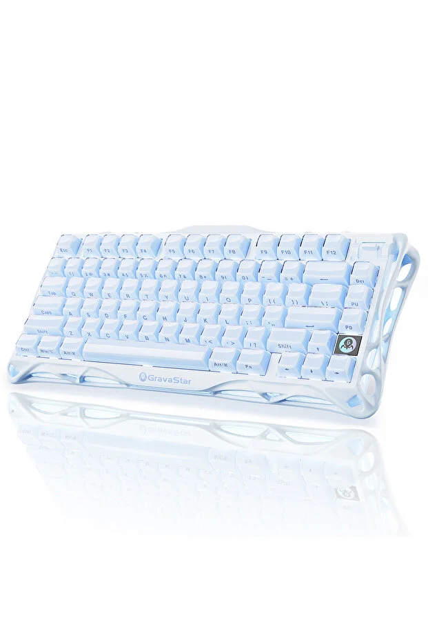 Gravastar Mercury K1 Rgb Wireless Mechanical Gaming Keyboard with Aluminum Frame, English Q, Special E