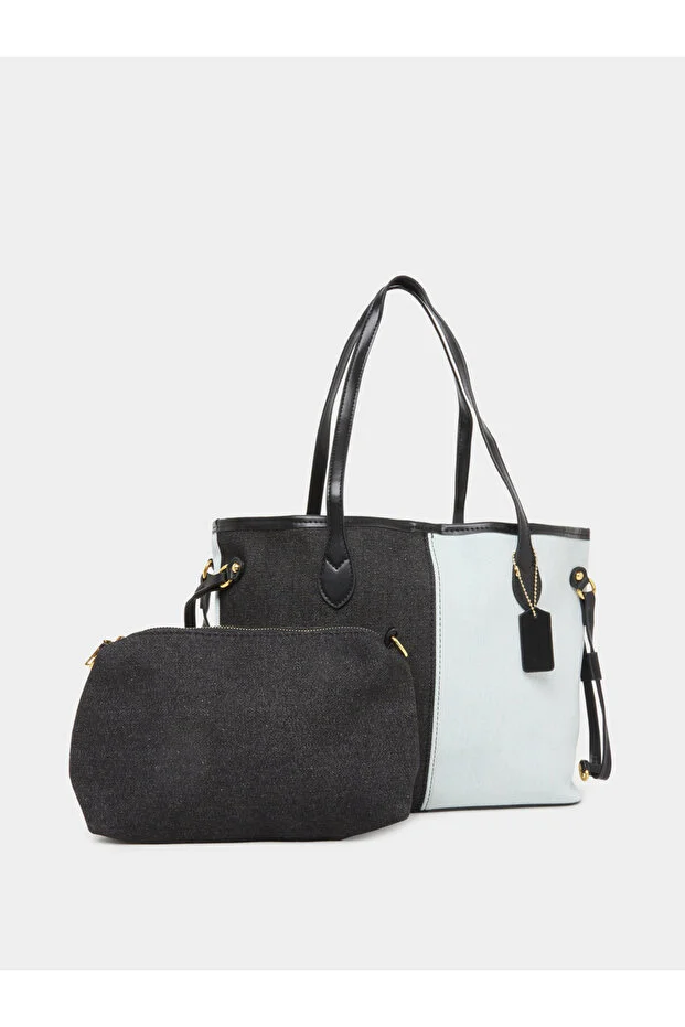 Styli Color Block Shoulder Bag and Pouch Set