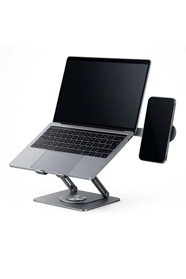 Fibaks Aluminum Folding 40kg Capacity 360 °   Laptop iPad MacBook Tablet Stand & Magsafe Phone Holder