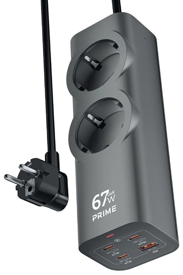Vetech 67W Gan 6in1 Desktop Charging Hub and Multi Plug Charger Station Compatible with Macbook, Iphone, Samsung