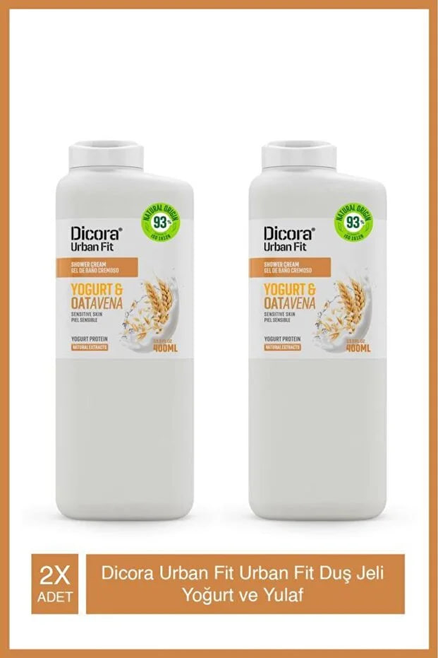 Watsons DICORA URBAN FIT Vitamin B Yogurt and Oat Fit Shower Gel 400 ml x 2 Pieces