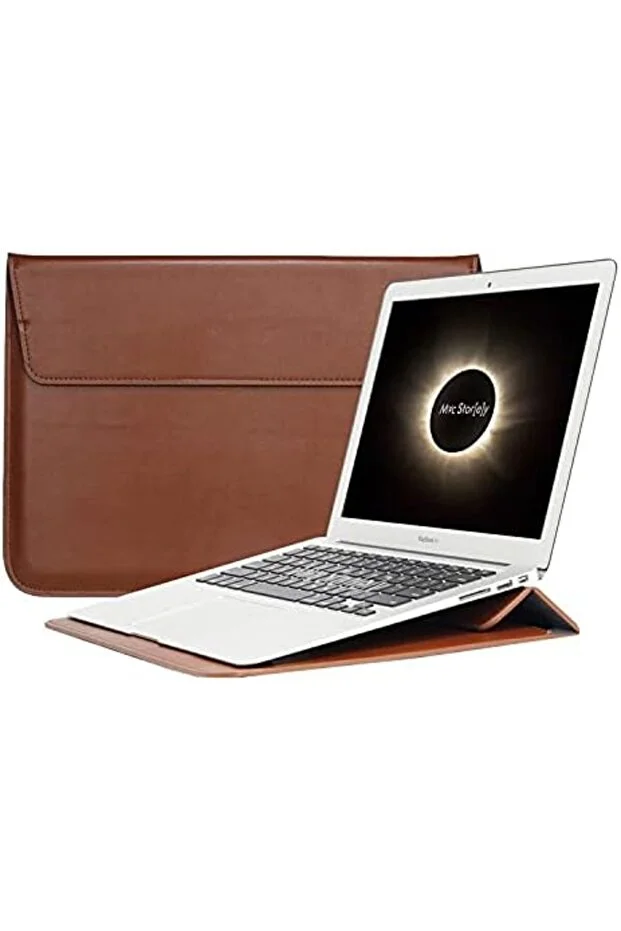 Tamgün MacBook Pro 15 Inch & 16.2 Inch (M1 M2 M3 M4) Compatible Laptop Sleeve with Stand – Magnetic Leather Envelope