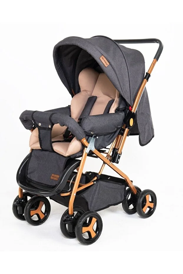 Unal Two Koalas Linen Gold Two-Way Baby Stroller